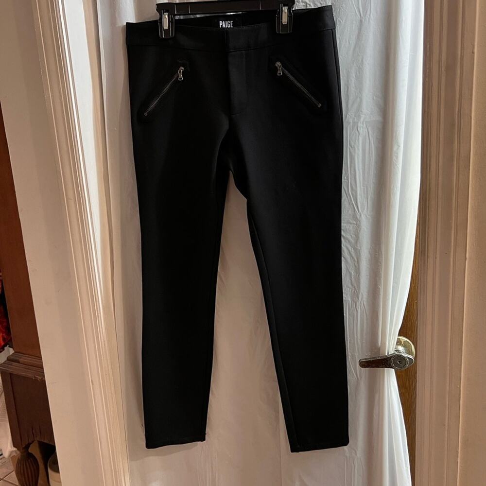 Paige black dual zip knit pants size 28